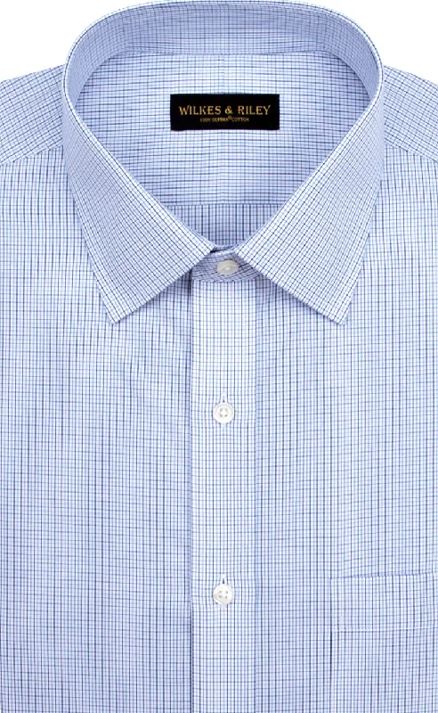 Deal of the Day Slim Fit Blue/Navy Micro Check Spread Collar Supima® Cotton Non-Iron Broadcloth Dress Shirt Deal of the Day Slim Fit Blue/Navy Micro Check Spread Collar Supima® Cotton Non-Iron Broadcloth Dress Shirt