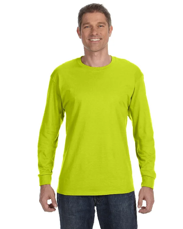 Season Finale Sale Gildan Heavy Cotton Long Sleeve T-Shirt | Safety Green