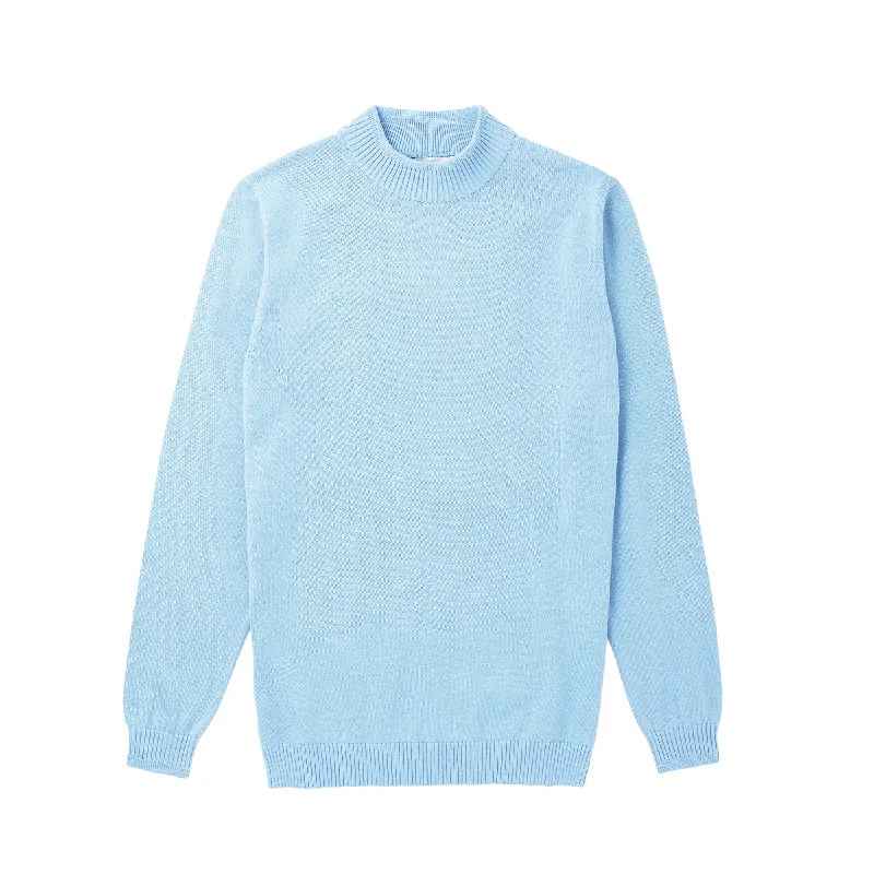Deal Alert Long Sleeve Mock Neck Sweater by Lorenzo Franco - Sky