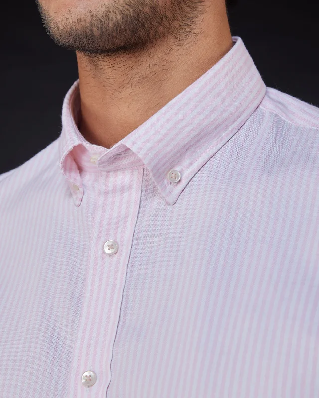 Special Price Oxford Striped Shirt - Pink