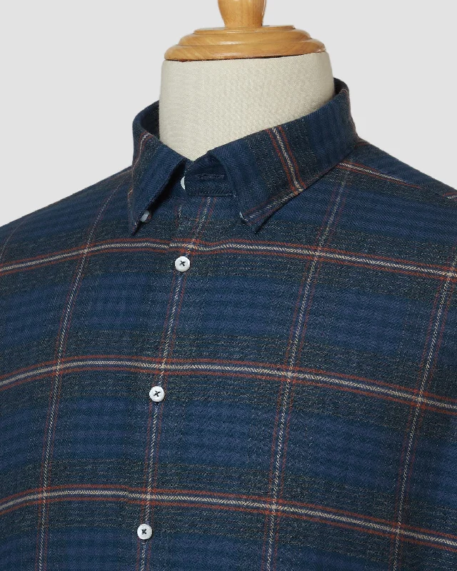 Pay Less Somelos Blue Noise Checked Shirt