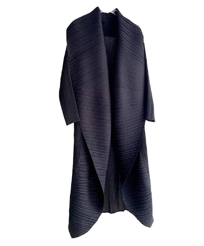 Stock Up Pleated Mid Length Loose Cardigan