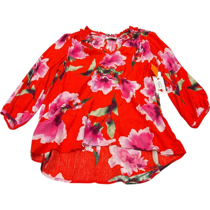 Now or Never Top Long Sleeve By Clothes Mentor In Red, Size: L