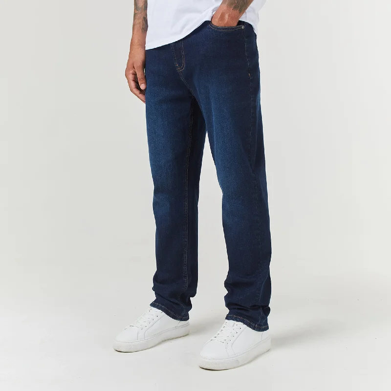 Instant Discount Straight Leg Denim Jean | Dark Blue Wash