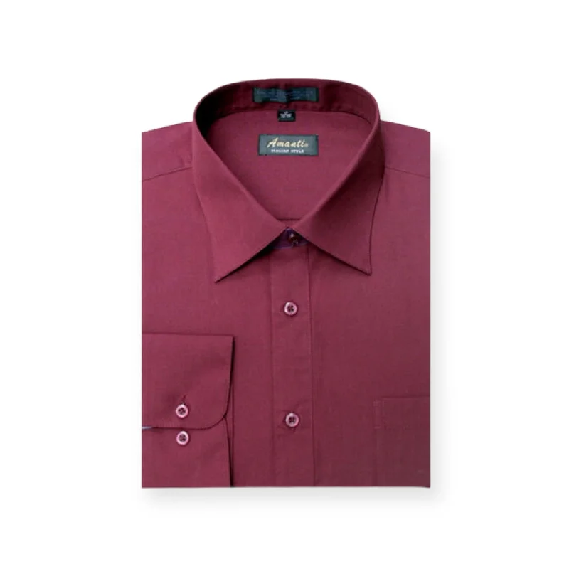 Savings Galore AMANTI: Slim Dress Shirt Burgundy