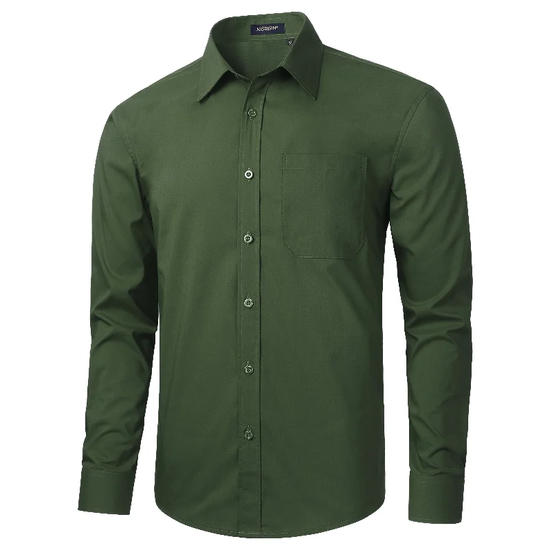 Quick Sale Men's Dress Shirt with Pocket - ARMY GREEN