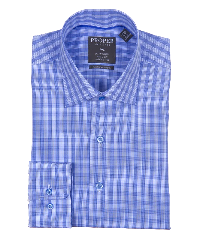 Weekend Deals That Impress Palace Blue Contemporary Fit Cotton Shirt