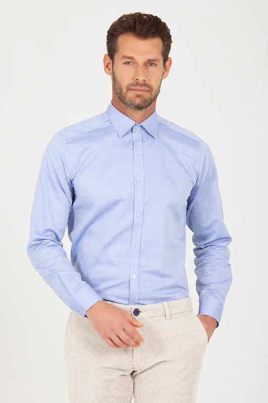 YEAR-End Sale Regular Fit Long Sleeve Cotton Dark Blue Dress Shirt
