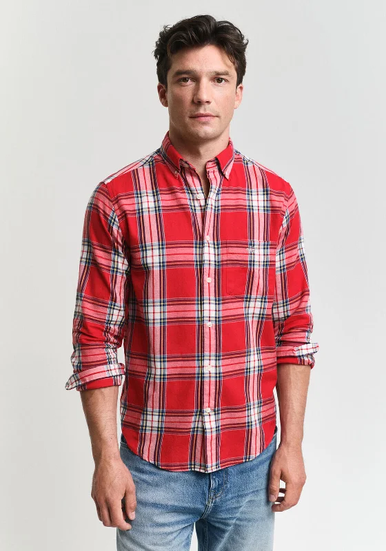 Act Fast Gant Flannel Check Shirt, Ruby Red