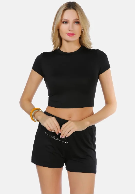 Hot Buy Casual Line Crew Neck Solid Top