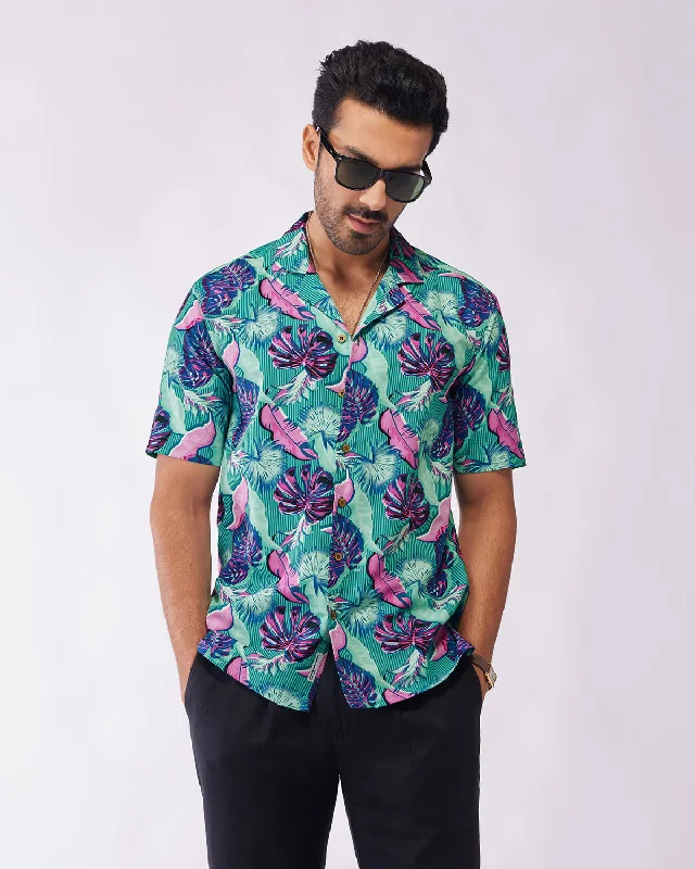 Reduced Prices Floral Printed Shirt - Green