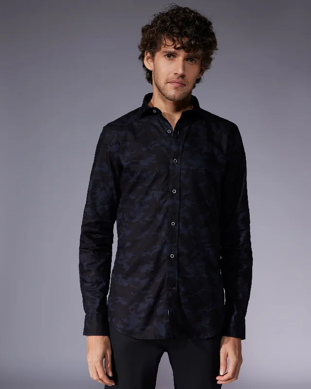 Online Exclusive Japanese Camo Printed Shirt - Blue