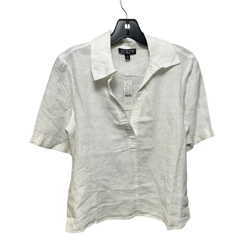 Weekend-Only Price Drops Linen Top Short Sleeve By J. Crew In White, Size: Xs