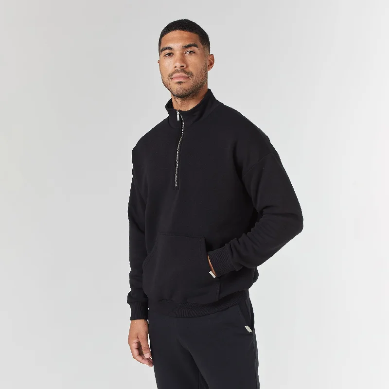 Midnight Sale Relaxed Fit 1/4 Zip Fleece | Black