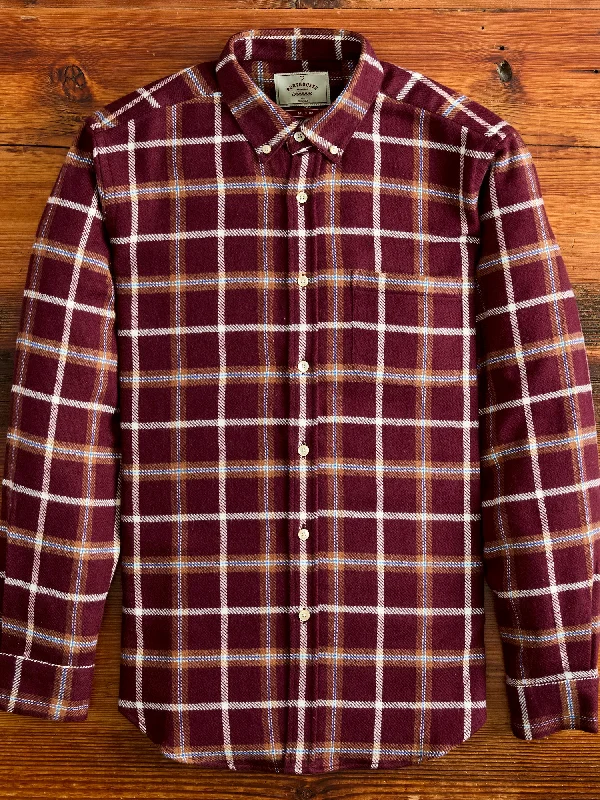 Low Cost Pottery Check Button-Up Shirt in Burgundy