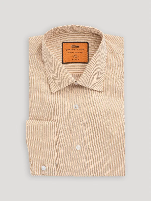 Low Prices The Theo Dress Shirt | Angled French Cuff & Classic Collar | Brown