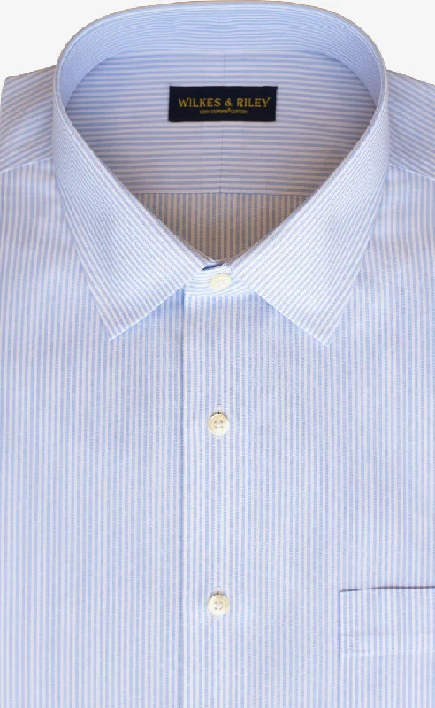 Incredible Offers Classic Fit Light Blue End On End Stripe Spread Collar Supima® Cotton Non-Iron broadcloth Dress Shirt Incredible Offers Classic Fit Light Blue End On End Stripe Spread Collar Supima® Cotton Non-Iron broadcloth Dress Shirt