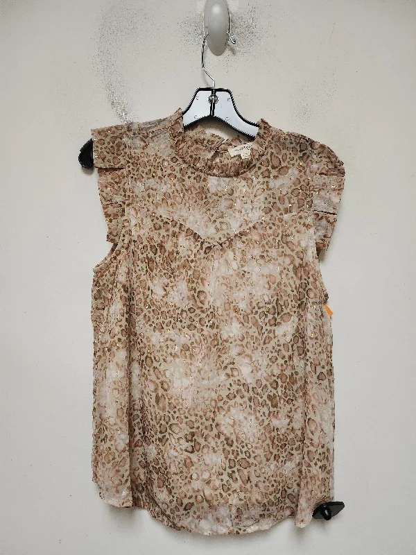 Weekend Discounts to Delight Top Short Sleeve By Monteau In Leopard Print, Size: L