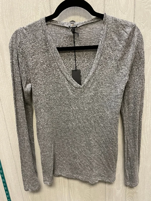 Weekend Deals That Dazzle Top Long Sleeve Basic By MONROW In Grey, Size: S