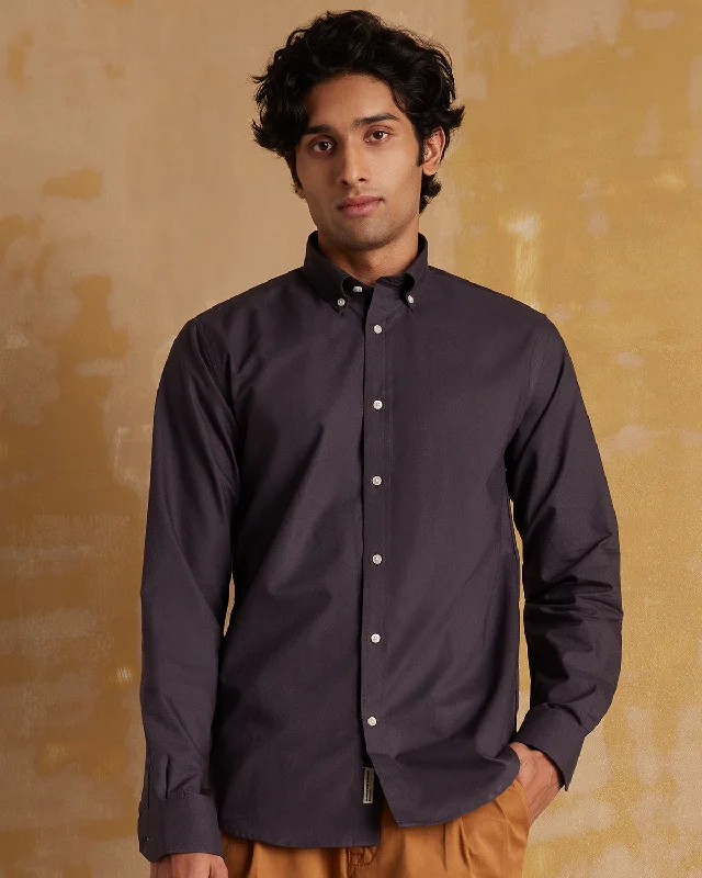 Exclusive Access Washed Oxford Shirt - Charcoal
