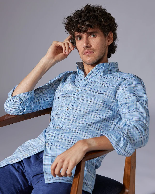 Take Advantage Somelos Checked Shirt - Blue & Green