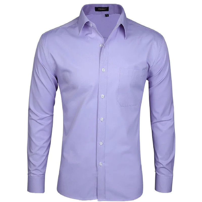 Final Markdown Men's Dress Shirt with Pocket - LIGHT PURPLE