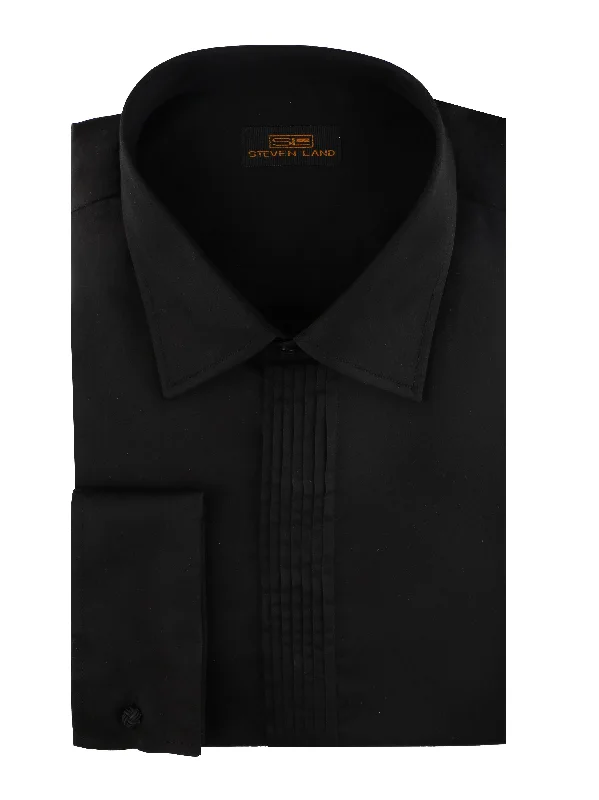 Buy Now Sharp Pleat Tuxedo Dress Shirt | Black