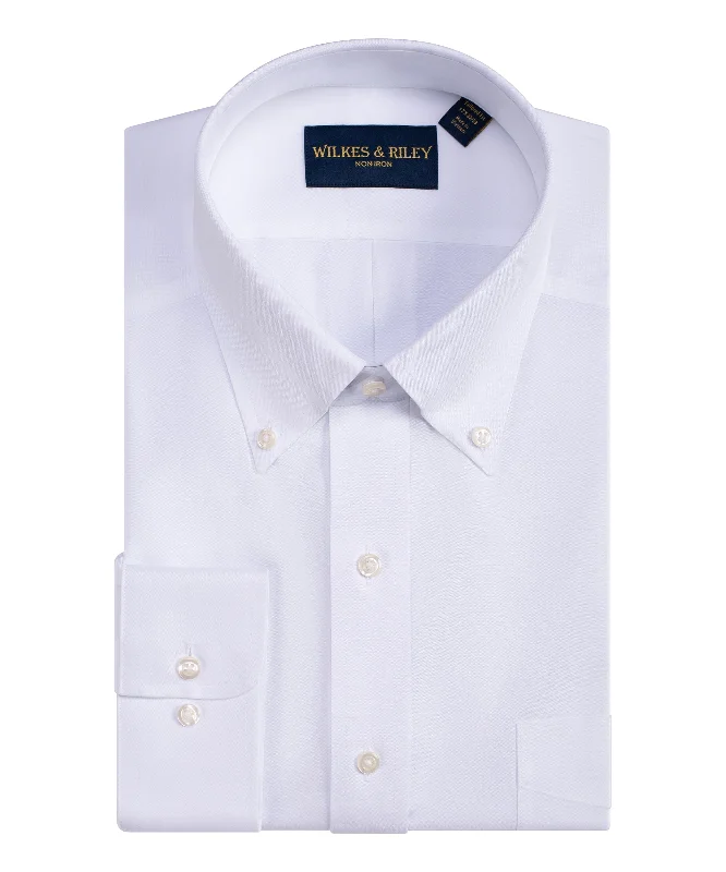 Don't Miss Out Tailored Fit White Button-Down Collar Non-Iron Pinpoint Oxford Dress Shirt Don't Miss Out Tailored Fit White Button-Down Collar Non-Iron Pinpoint Oxford Dress Shirt