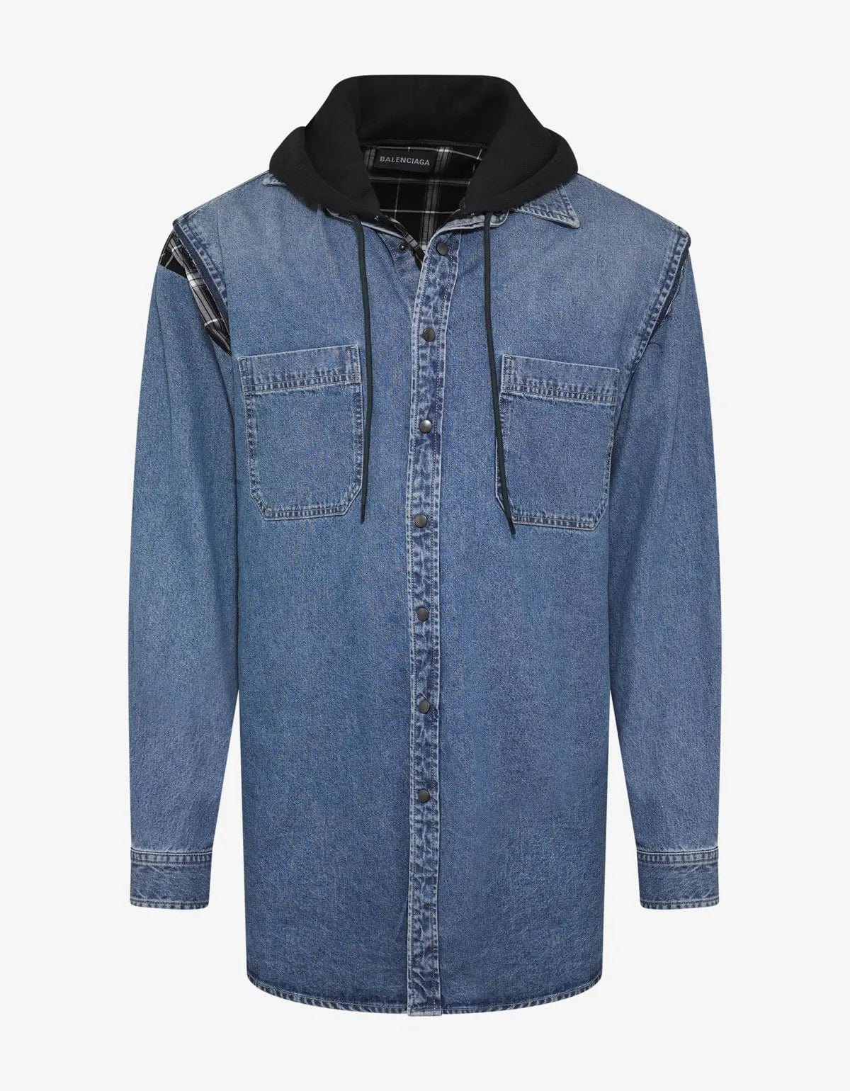 Discount Deals Balenciaga Denim Twinset Hooded Shirt