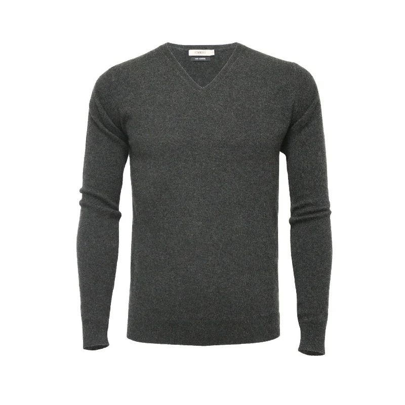 Super Discount Cashmere V Neck Sweater Charcoal