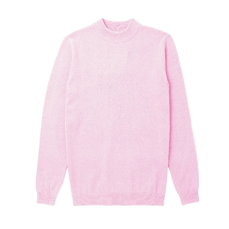 While Supplies Last Long Sleeve Mock Neck Sweater by Lorenzo Franco - Pink