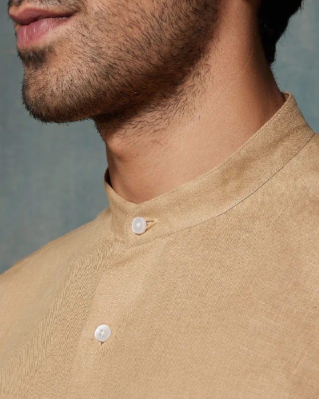 Deal of the Day Soft Washed Linen Shirt - Khaki