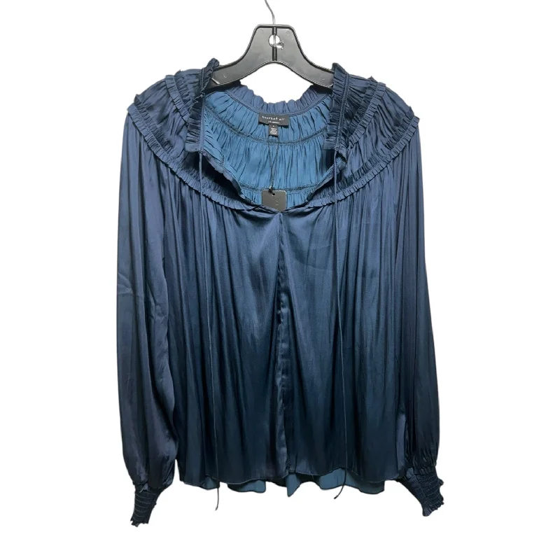 Weekend Discounts to Love Blouse Long Sleeve By Current Air In Navy, Size: L