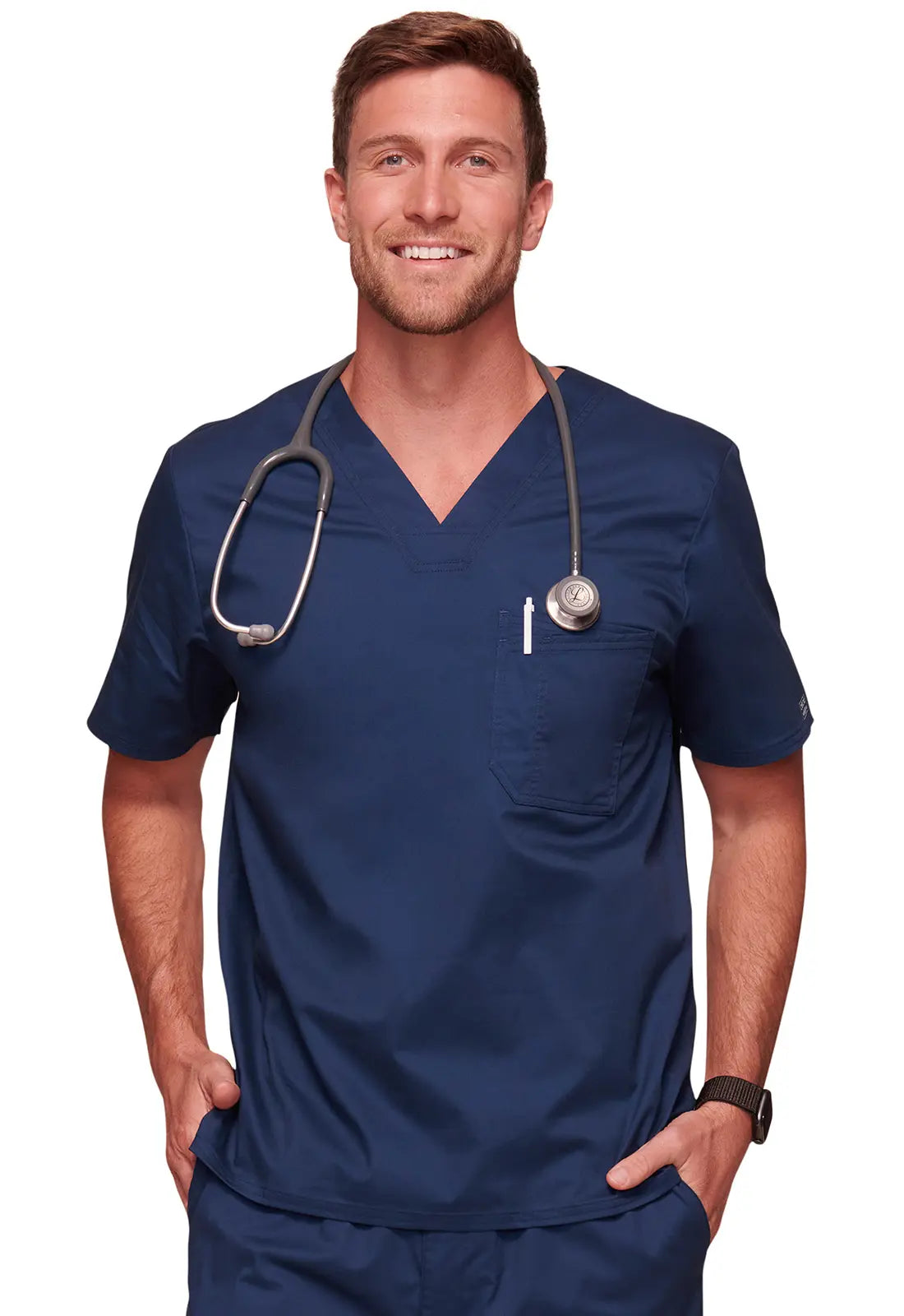 Quick Sale Cherokee Men's Tuckable V-Neck Top - Navy