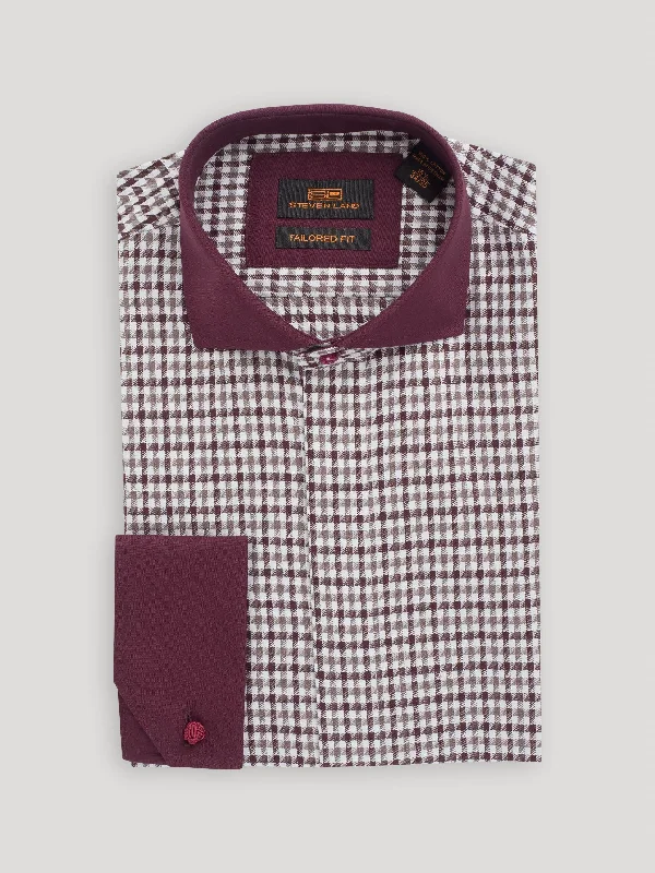 Reduced Prices The Jago Dress Shirt | French Cuff & Spread Collar | Burgundy
