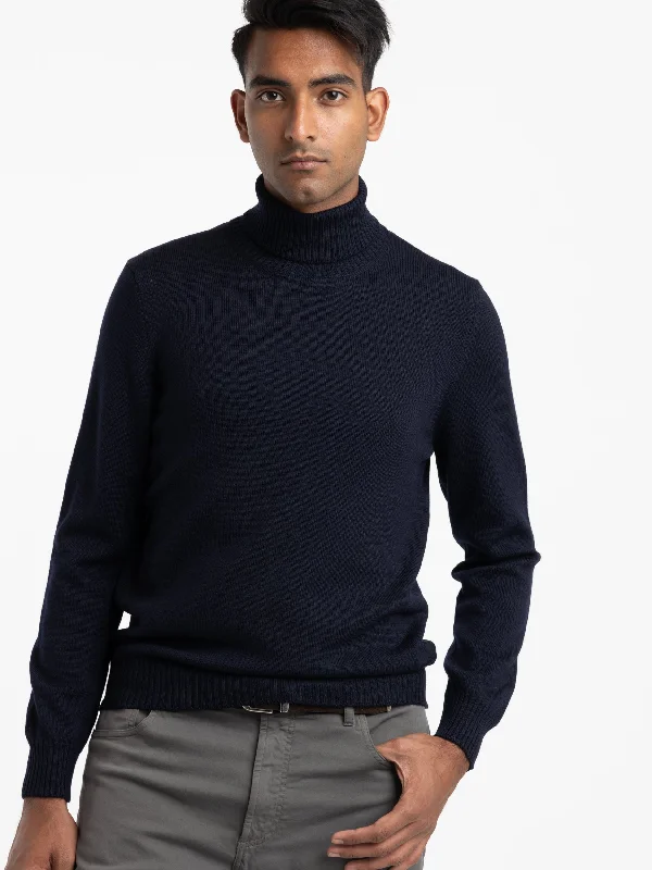 Top Pick Navy Rollneck Sweater