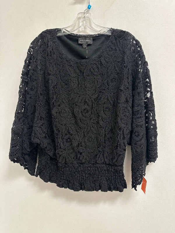 Weekend Bargains to Snag Top Long Sleeve By Investments In Black, Size: L