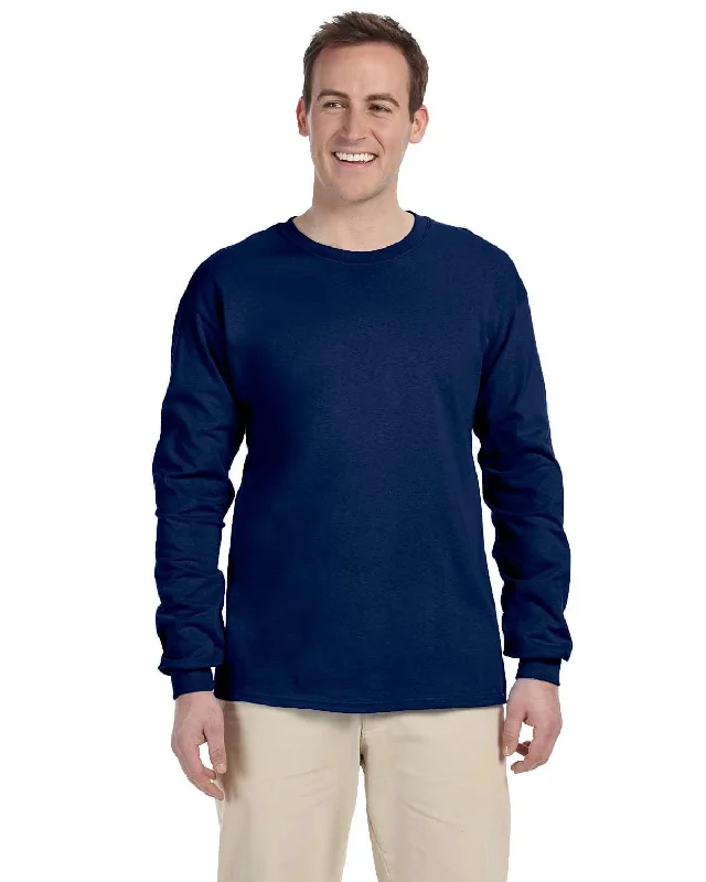 Overstock Gildan Ultra Cotton Heavyweight Long Sleeve T-Shirt | Navy