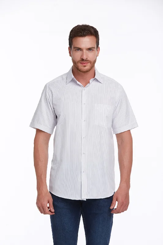 Unmissable Offer Regular Fit Striped Cotton Blend Lilac Dress Shirt