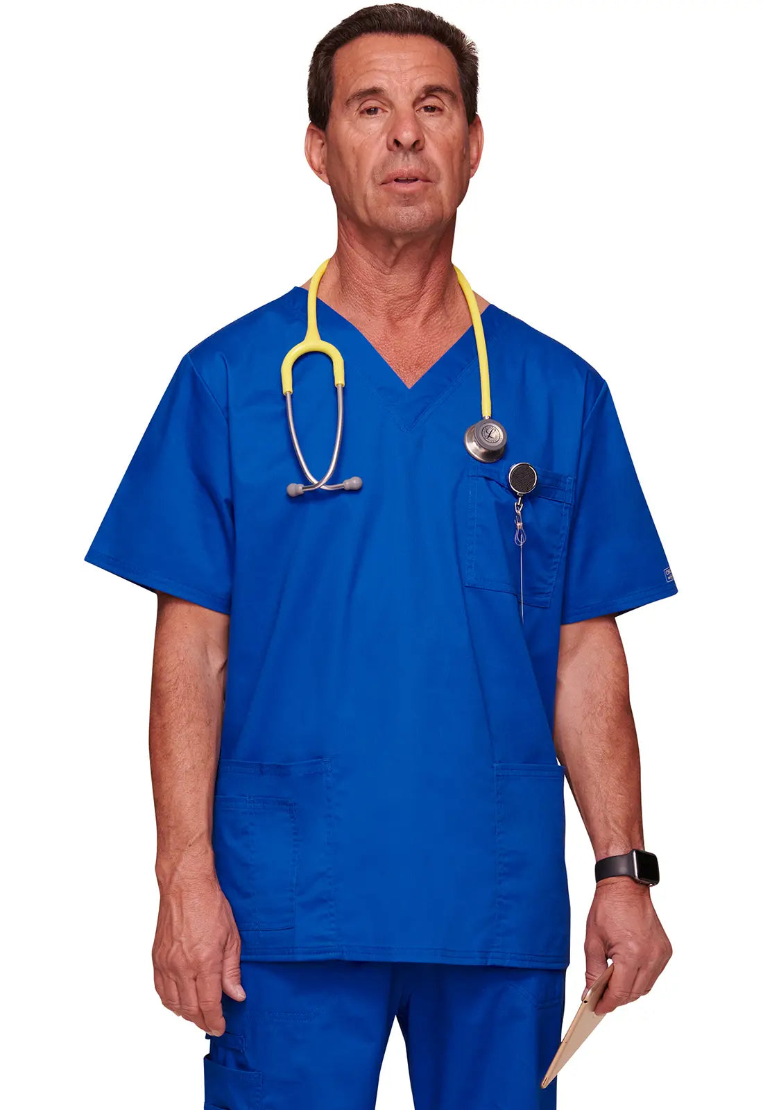 Fantastic Deals Cherokee Unisex 4-pocket V-Neck Top - Royal Blue