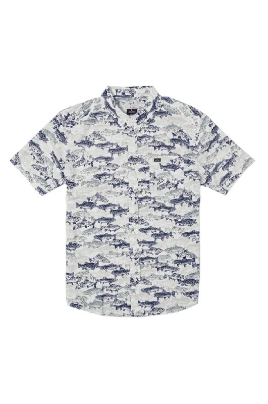 Super Deal RVCA Horton Fish Woven Short Sleeve Shirt