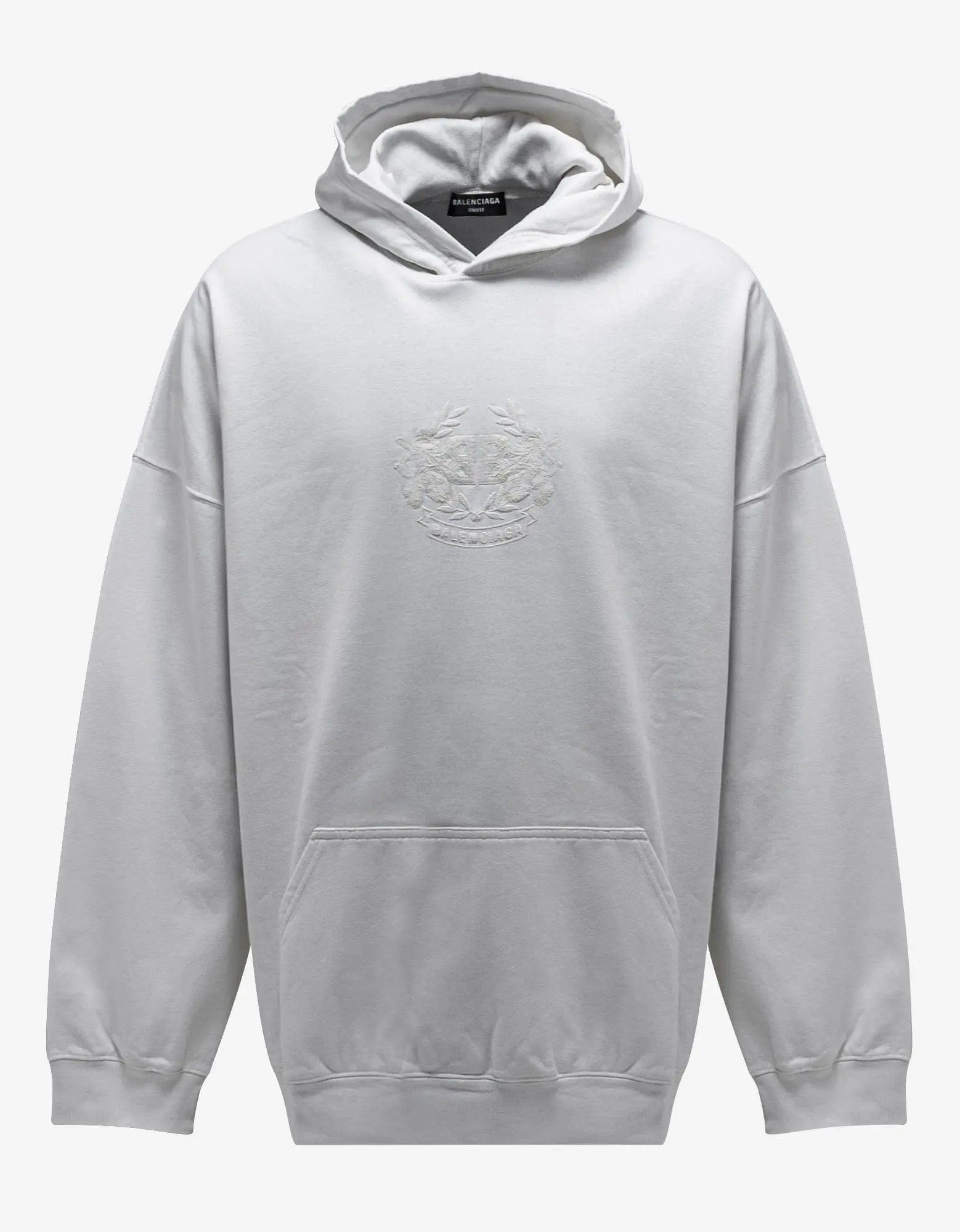 Time-Limited Offer Balenciaga White GITD Lion's Laurel Boxy Hoodie