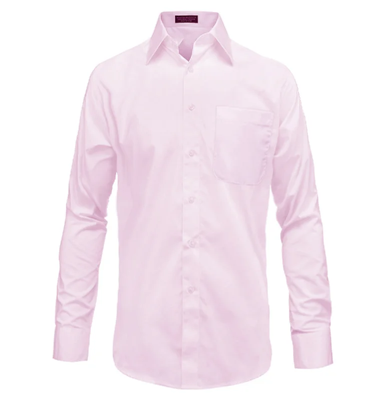 Mega Discount The Essential Solid Lite Pink Men's Dress Shirt