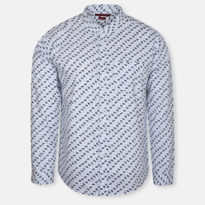 Can't Miss ZR Leaf Stem Print White Casual Shirt 10027