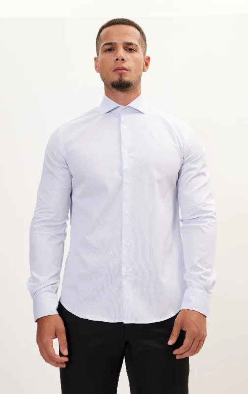 Super Sale Pure Cotton French Placket Spread Collar Dress Shirt - White Light Blue Royal Oxford Super Sale Pure Cotton French Placket Spread Collar Dress Shirt - White Light Blue Royal Oxford