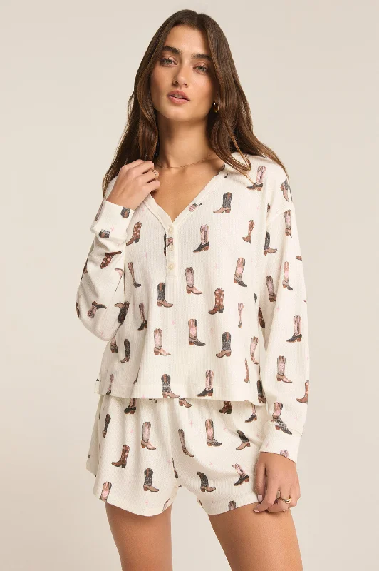 Big Deal Kick Your Boots Off Long Sleeve Top