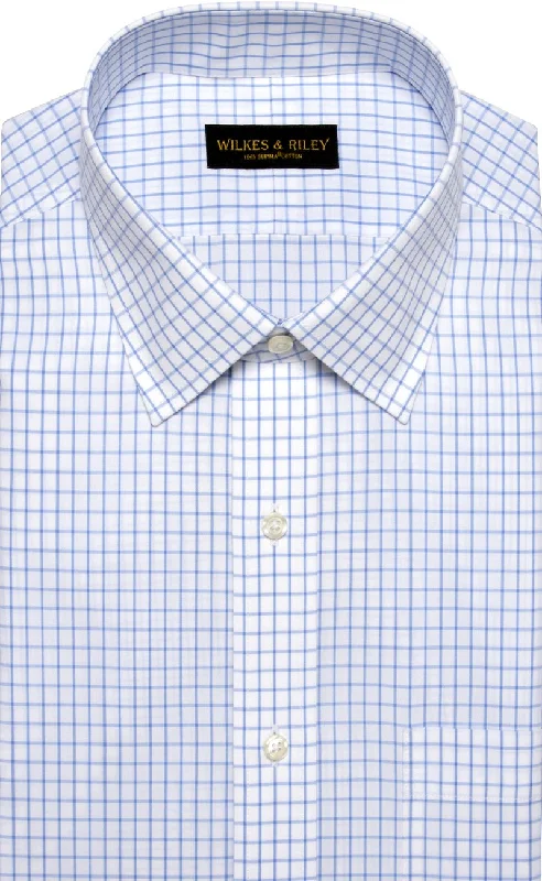 Today Only Tailored Fit Blue Large Check Spread Collar Supima® Cotton Non-Iron Broadcloth Dress Shirt Today Only Tailored Fit Blue Large Check Spread Collar Supima® Cotton Non-Iron Broadcloth Dress Shirt