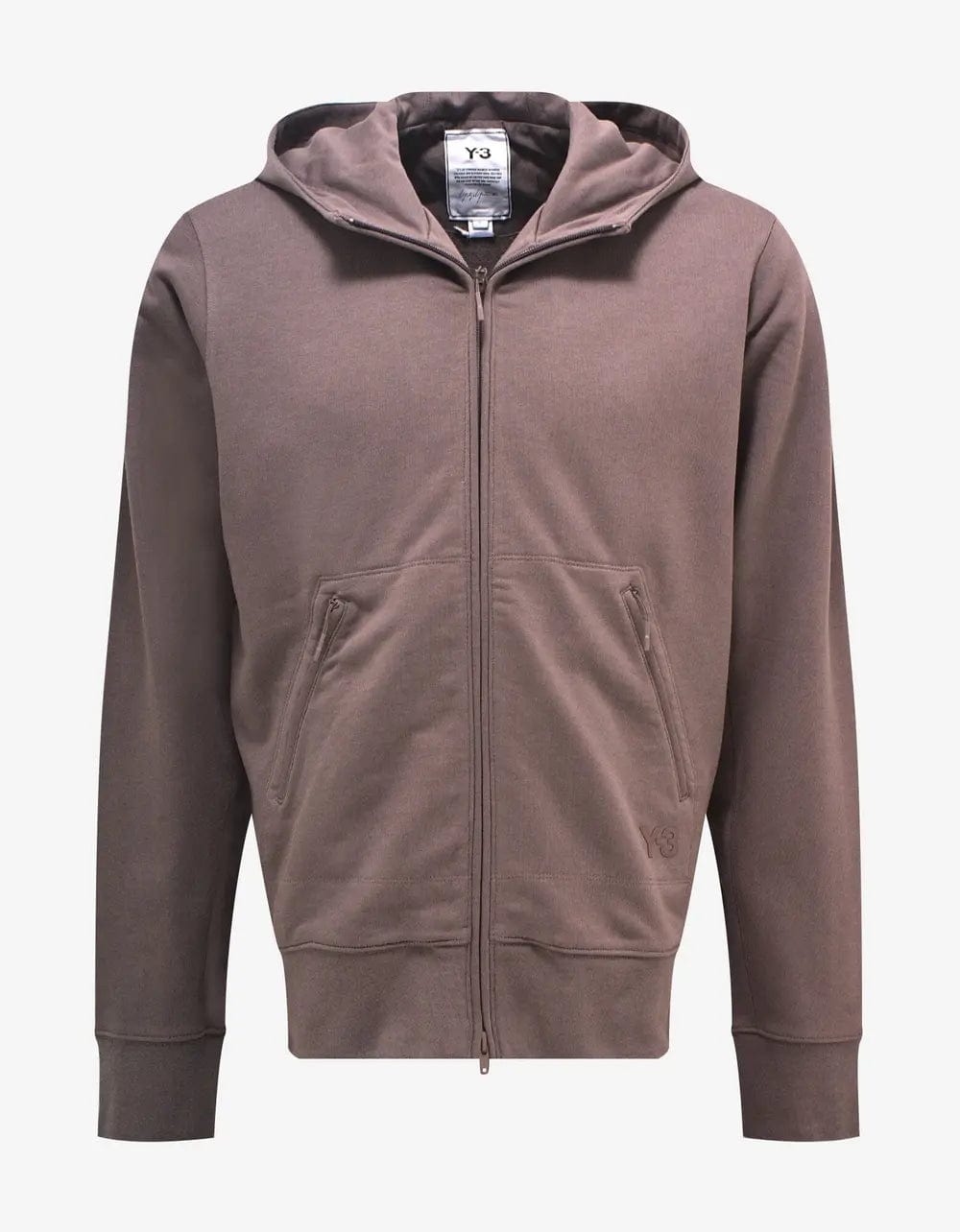 Overstock Sale Y-3 Brown Classic DWR Terry Utility Zip Hoodie