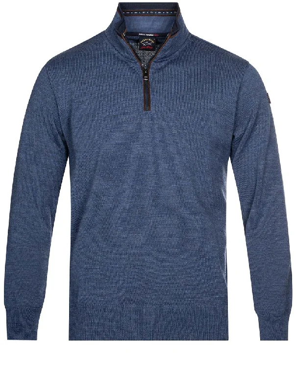 Special Savings Pullover mit Reißverschluss Blau