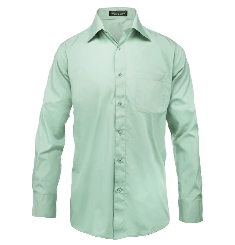 Season Finale Sale The Essential Solid Lite Green Dress Shirt
